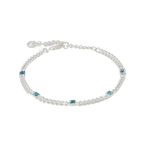 Image of Alex and Ani September Birthstone Sapphire Curb Chain Bracelet