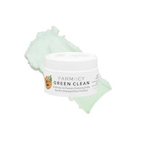 Image of Farmacy Makeup Remover Cleansing Balm - Green Clean Waterproof Makeup Remover Balm + Oil Cleanser for Face - Gently Melts Make Up + SPF - Hydrates + Softens Skin with Super Greens + Papaya (12ml)