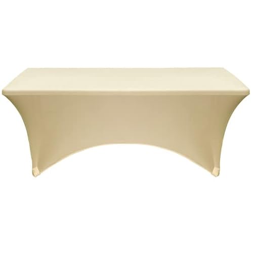 image for YOUR CHAIR COVERS - 4ft Champagne Rectangular Spandex Table Covers Fit