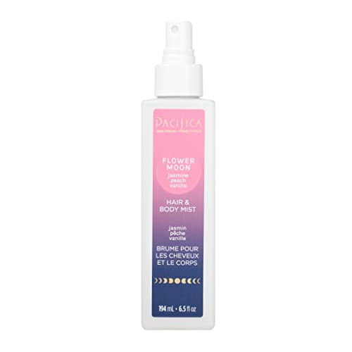 Image of Pacifica Hair Perfume & Body Fragrance Spray Mist - Flower Moon with Jasmine, Peach & Vanilla - Alcohol-Free, Vegan & Cruelty-Free, 6.5 oz