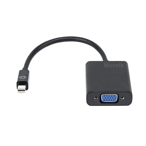 Image of Mini DP to VGA Adapter, Mini Display Port Male Thunderbolt Compatible to VGA Female Converter, Black MFMDPMVGF