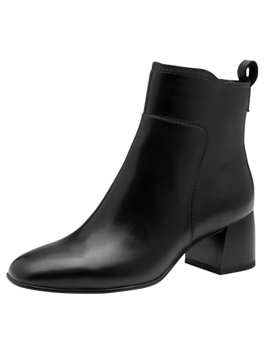 Tamaris Femme Damen Boot Heel 1-25323-45 Bottine, Cuir Noir, 41 EU
