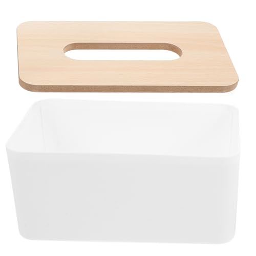SOLUSTRE Simple Tissue Box Holder Rectangle Paper Towel Container Desktop Storage