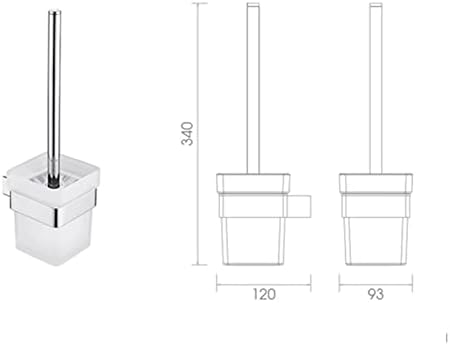 Square Bathroom Toilet Brush with Holder Glass Cup Wall Mount Contemporary Style Toilet Brush Polished Bathroom Accessories Toilet Plunger (Color : Yellow) (Yellow) image 4