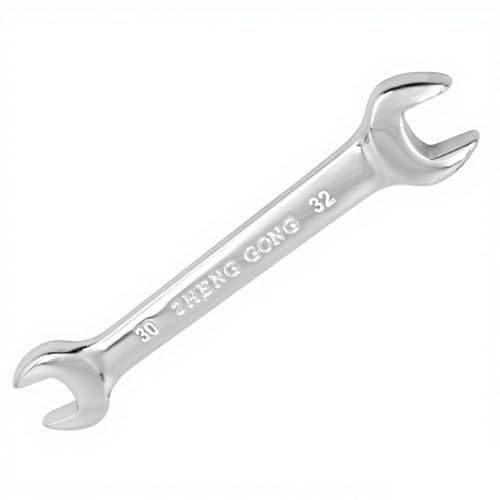 KKLM 薄型スパナ 30mm x 32mm ステンレス鋼製 軽量ショート両口スパナ スリムデザイン 薄型レンチ 家庭用DIY及び自動車修理向け工具