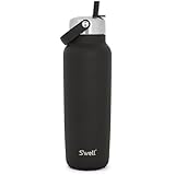 S'well Recycled Stainless Steel Explorer with Flip Straw Lid and Handle, 40oz, Onyx, Triple Layered Vacuum Insulated Containers Keeps Drinks Cold for 54 Hours and Hot for 12