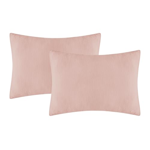 Image of Organic Cotton Muslin Mini Pillowcases with Envelope Design,2 Pack Ultra Breathable Kids Toddler Pillowcases for Boys and Girls- 13 x 18 inches (Coral)