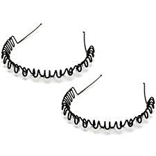 Qualité- (Pack of 2) Zig Zag Headband For Unisex Wave Hair Band For Boys And Girls ,Black Metal Zig Zag Wave Hairband - Unisex (B09PD67LQY) Amazon Price History, Amazon Price Tracker
