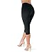 Sejora SATINA High Waisted Ultra Soft Capris Leggings - 20 Colors - Reg & Plus Size (One Size, Black)