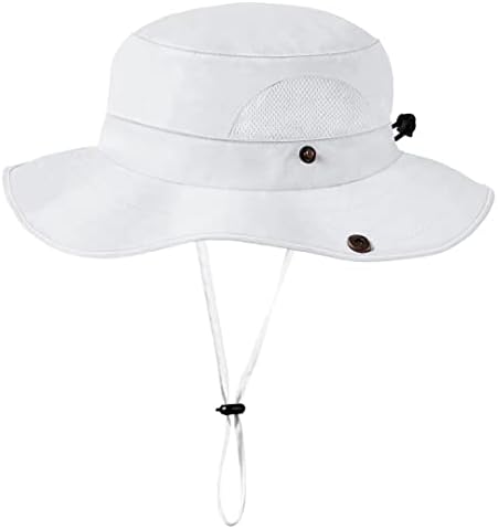 Baby Bucket Sun Hat，Kids UPF 50 Uv Protection Summer Beach Cap， Wide Brim Adjustable Hat with Mesh for Toddler Infant Girls Boys White