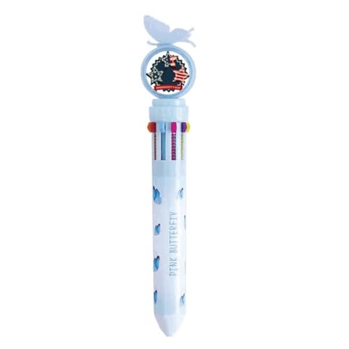 Stylo à bille rétractable multicolore motif drapeau américain festival