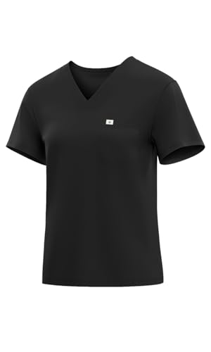 Image of Athletic Scrub Tops for Women, V-Neck Stretch Nurse Uniform