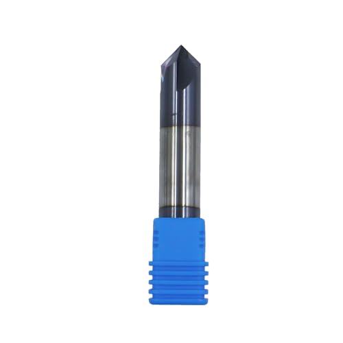 Image of 1 /2in Solid Carbide End Mill,Chamfer Mill-Double End,4 Flutes,90 Chamfer Angle,AlTiN Coated Bits Tool for Medium Hardness Steel, Brass, Iron