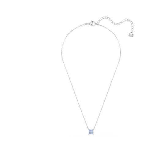 Swarovski Matrix Pendant, Earrings, Square Cut Blue Crystal, Rhodium Finish2