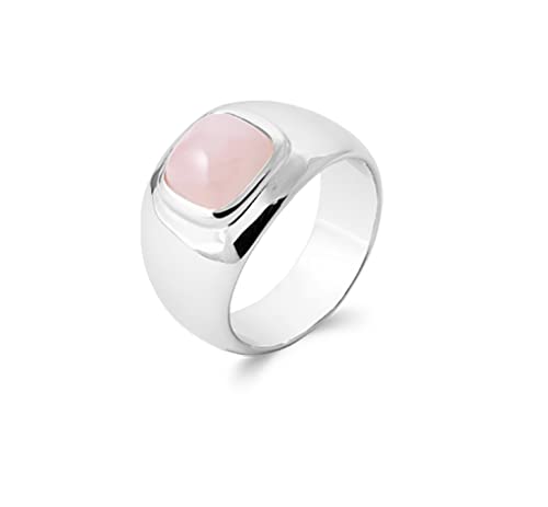 Bague Argent 925 rhodié anti-ternissement quartz rose