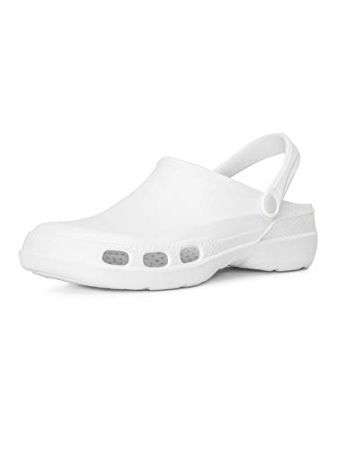Ladeheid Clog Uomo e Donna in Spuma Eva LA-885 (Bianco, 44 EU)