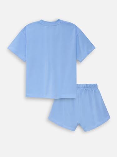 Image of Nap Chief Kids Cotton Disney Character Co ord Set for Girls, T Shirt and Shorts for Casual Wear