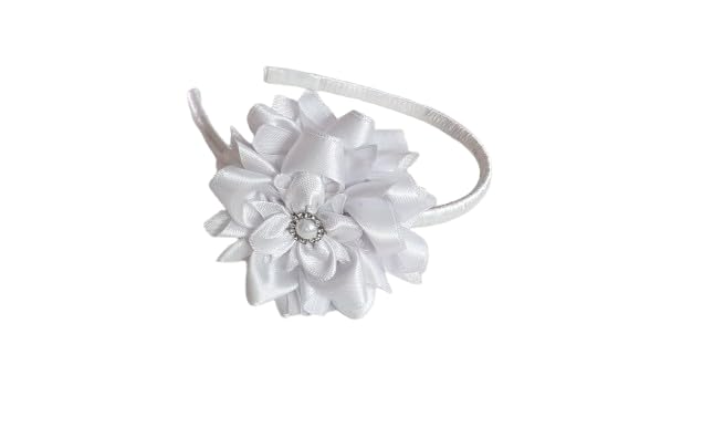 Belleza Crafting with Creativity Handmade White Big Flower Hairband for Girls/Women NewPT2 (Pack of 1)-image-22