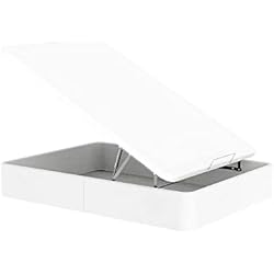 Canapé 120X180 Topdormitorios - Canapé abatible de Polipiel tapizado - Cajón de Gran Capacidad - Tapa 3D - Subida Gratuita - Polipiel - White Blanco Nuclear, 120 x 180 cm.