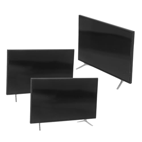 KESYOO 3個スケール ミニチュア テレビ ドールハウス家具 メタル製 耐久性 ミニテレビ 模型 リビングルーム用 プレイシーン用おもちゃ