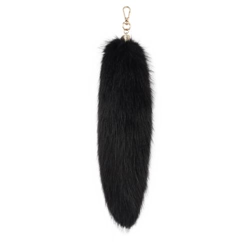 Fuchsschwanz Anhänger Keychain Fox tail Schlüsselring, Weich Flaumig 31CM...