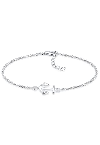 Elli Bracelet Femme Pendentif Ancre Maritime en Argent Sterling 925