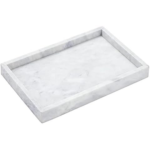 Moreast 12"x8" Natural Marble Vanity Tray Cover
