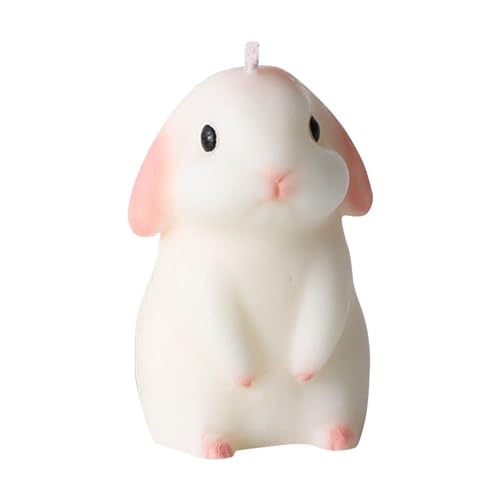Bunny Scented Candle 3.5 x 2.4 x 2.4in Soy Wax Rabbit Scented Candle Cute DIY Bunny Candle Decoration Ornament for Bedroom Bathroom