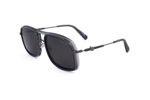 Sunglasses Moncler ML 0223 Kontour 01D Tranparent Gray, Shiny Gunmetal/Smoke P, 56/20/145