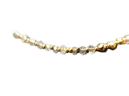 Bracelet labradorite perles 3mm facettées et fermoir doré LCBR-3798