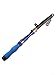 Telescopic Carbon Fiber Fishing Rod, Lightweight and Portable for Travel, 1M/1.2M/1.5M Size Options, Black or Blue（Blue） 1M