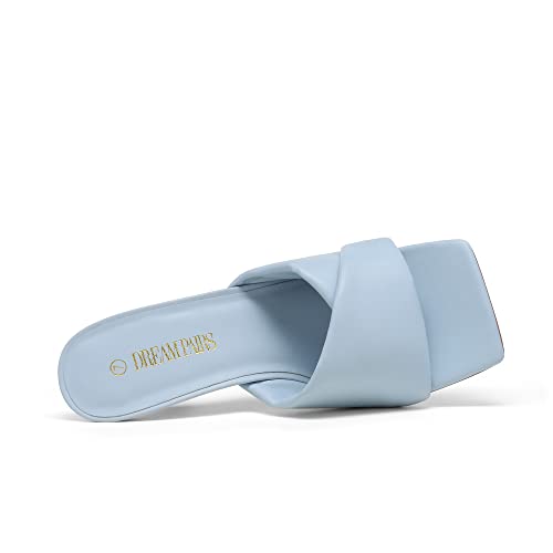 Dream Pairs Women’s High Stilettos Heels Mules Open Square Toe Slip On Comfort Sexy Dress Pumps Sandals Evening Party Prom Dance Shoes Baby Blue Size 7 Sdhs2211W #TOP3