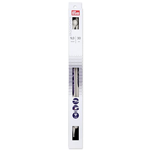 190 312 Prym Single-Point Ergonomic Knitting Needle 9mm/30cm, White
