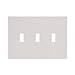 EATON PJS3W Arrow Hart Pjs3 Mid Size Screw Less Wall Plate, 3 Gang, 4-7/8 in L X 6.37 in W X 0.08 in T, White