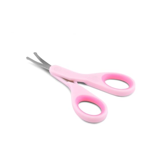 Chicco Baby Nail Scissor with Rounded Blade Ends for Safety, Easy Grip Handle, Grooming Accessory for Newborn Babies 0m+ (Pink)
