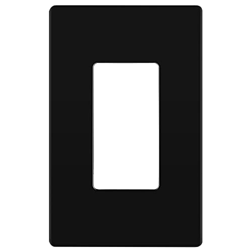 Image of LIDER Decorator Wall Plate, Screwless Switch Cover for Modern Decoration, Mid-Size 1-Gang 4.88 inch x 3.11 inch, UL Listed, Thermoplastic, Matte Black, 1-Pack