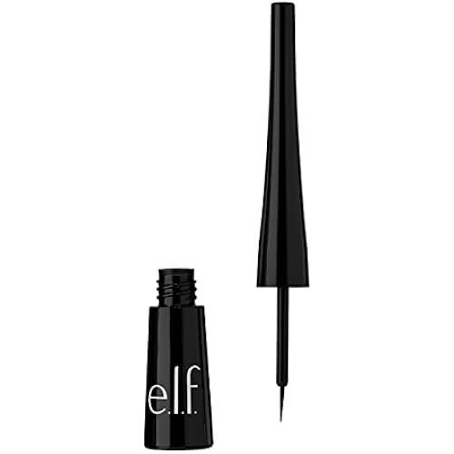 e.l.f. Liquid Eyeliner, High-pigment Liquid Eyeliner With Extra-Fine Brush Tip, Easy Glide Smudge-proof Formula, Jet Black