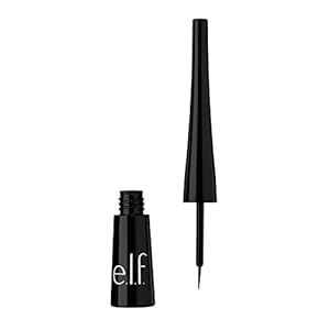 e.l.f. Liquid Eyeliner, High-pigment Liquid Eyeliner With Extra-Fine Brush Tip, Easy Glide Smudge-proof Formula, Jet Black