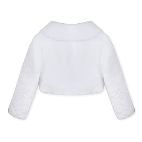 Kids Girls Winter Faux Fur Bolero Shrug Party Wedding Flower Dress Long Sleeve Coat Sweater Jacket2