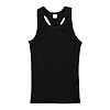 Mens Tank Tops Sleeveless T Shirts Ribbed Knit Shirt Vest Muscle Fit Workout Tshirt Summer Casual Square Neck Tees(Z12-Black, XXL) #3