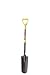 Nupla Ergo Power Sharp Shooter Drain Spade with 27 inch Fiberglass Handle, D-Grip, and 14 Gauge Hollow Back Blade - Perfect for Sand, Soil, and Clay, Yellow (75.72-092)