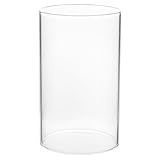 Abaodam Zylindrischer Glaszylinder Kerzenschirm aus Hitzebeständigem Borosilikatglas Winddichter Kerzenhalter für Hochzeit und Szenengestaltung