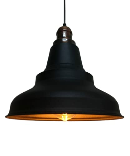 Rsylight Retro Metal Sarkıt Avize Rustik Tekli Sarkıt Siyah Bakır Duylu Cafe Mutfak Aydınlatma Siyah RYS000170