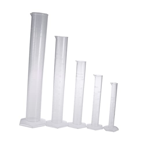 NAMOARLY 5pcs Graduated Measuring Cylinder Transparent Measuring Tube Cylinder Kit Hydrometer Lab Cylinders Laboratory Measuring Cylinder Test Measuring Tubes Graduated Cylinder