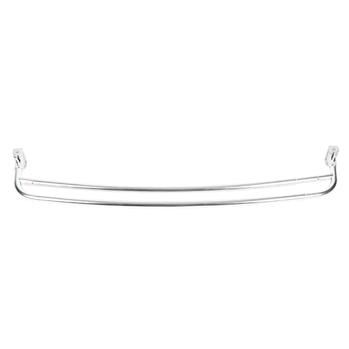 JS Jackson Supplies Double Curved Shower Rod, Metal Construction, Adjustable Between 44 to 70 Inches, Aluminum Rods and Zinc Mounting Hardware, Quality Modern Bathware, Chrome Finish