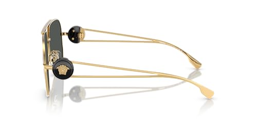 Versace Man Sunglasses Gold Frame, Dark Grey Lenses, 62MM2
