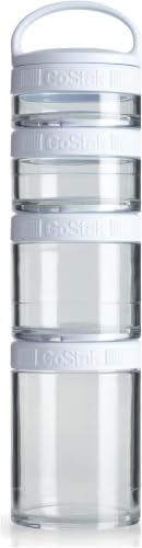Image of BlenderBottle GoStak Tritan Twist n' Lock Storage Jars White,11.8 Ounces,4 Count (Pack of 12)