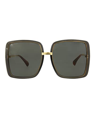 Gucci Square/Rectangle Sunglasses Grey Gold Grey Luxury Eyewear Made In Japan Metal Frame Designer Fashion for Everyday Luxury