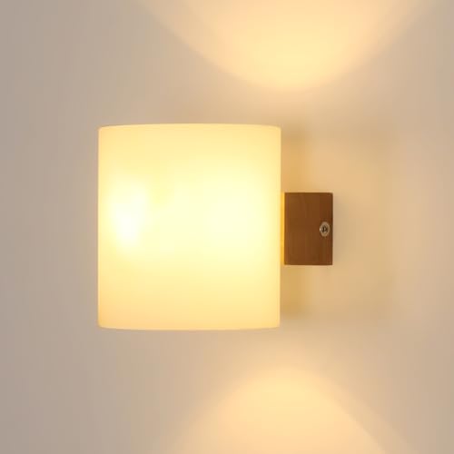 Tealight Applique da Parete Interno Vintage, Lampada LED Parete Legno, Camera da Letto Lampada a Muro E27 Illuminazione per Soggiorno Corridoio Scale Ristorante