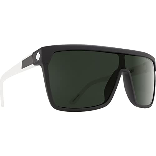 Spy Optics Flynn Sunglasses Black/White with Happy Gray Green Lens